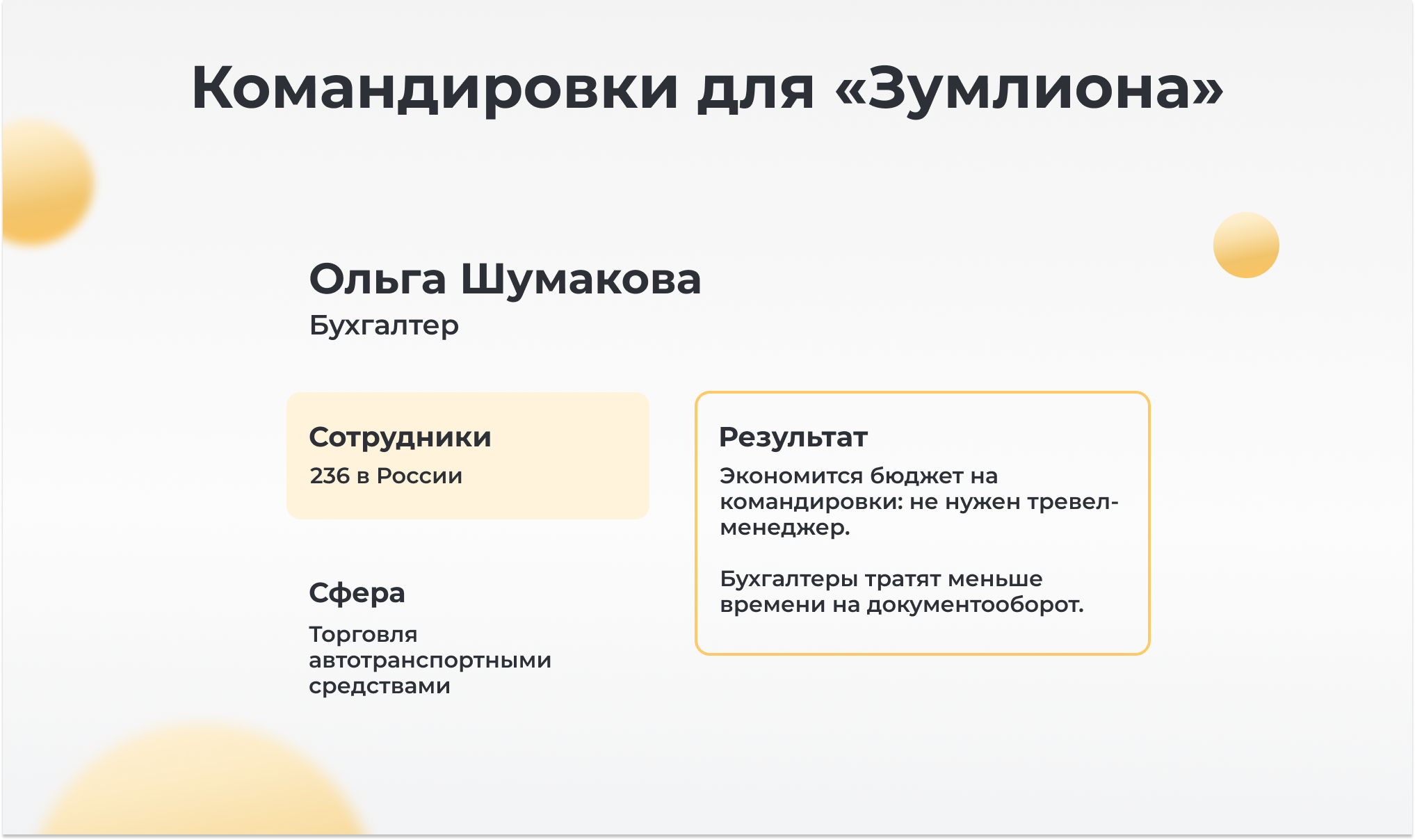 Кейс «Зумлион»: командировки в рамках бюджетных лимитов без тревел-менеджера